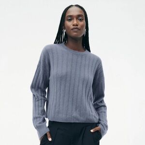 NAADAM Women's Ribbed Gray Sweater
